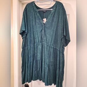 Torrid Green Peplum Blouse - Size 5